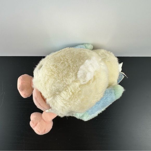 Vintage Eden Pastel Duck Plush Stuffed Animal Baby Duckling Rainbow Bow Tie 90s - Picture 7 of 7